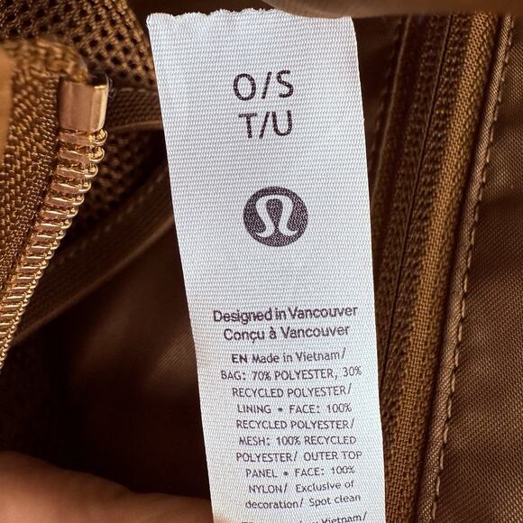 Lululemon Quilted Grid 26L Large Tote Bag‎ Fleece Burnt Caramel Travel Spacious - Picture 12 of 16